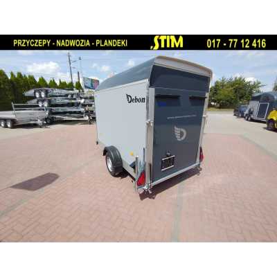 D300F, przyczepa typu furgon o DMC 1300kg, wymiary 420cm x 198cm x 230cm, zawieszenie Pullman V2