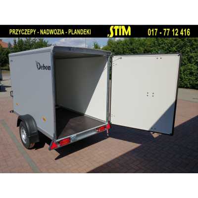 D255 - F, przyczepa typu furgon o DMC 750kg, wymiary 342cm x 172cm x 204cm, kolor szary