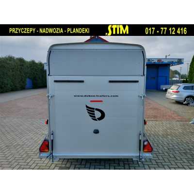 D500N-Al, przyczepa typu furgon  DMC do 2600g, wymiary 445cm x 215cm x 237cm, kolor czarny