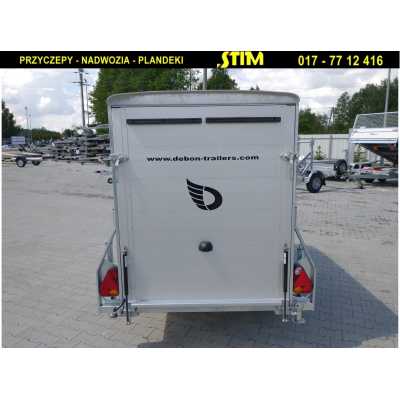 D255Al , przyczepa typu furgon o DMC 750kg, wymiary 370cm x 172cm x 205cm, kolor biały